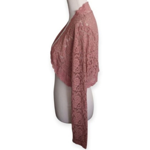 Allegra K Pink Lace Bolero Shrug SZ.L NWT. - Picture 3 of 7